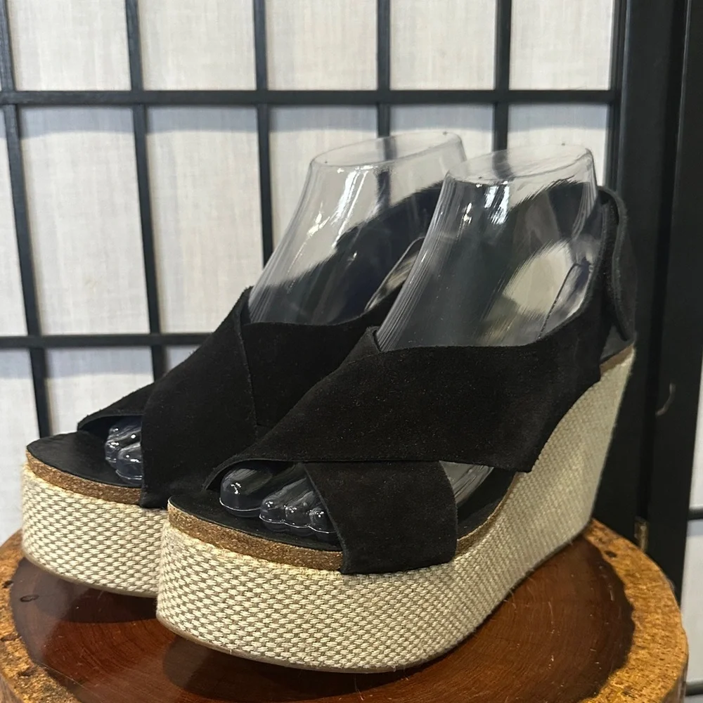 Pedro Garcia Black Suede Espadrilles EUC Made in Spain 🇪🇸 Size 39